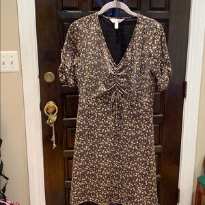 LC Lauren Conrad Black Floral Dress
